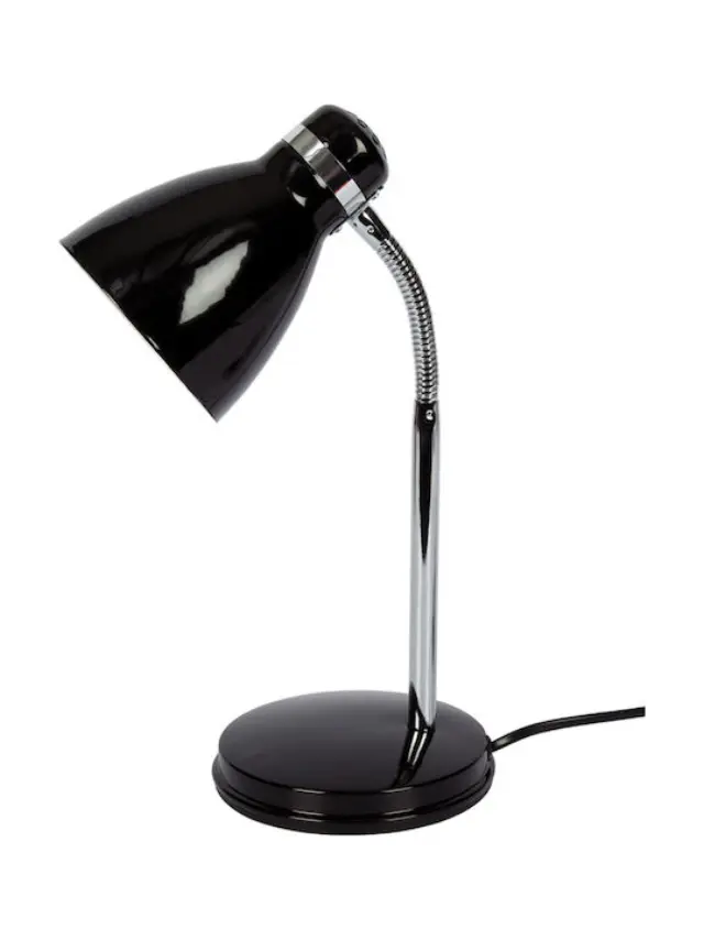 VK Lighting Φωτιστικό Γραφείου με Εύκαμπτο Βραχίονα για Ντουί E27 σε Μαύρο Χρώμα