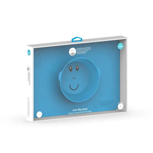 Δίσκος Εκπαίδευσης Φαγητού Matchstick Monkey Anti-Slip Bowl Blue 3