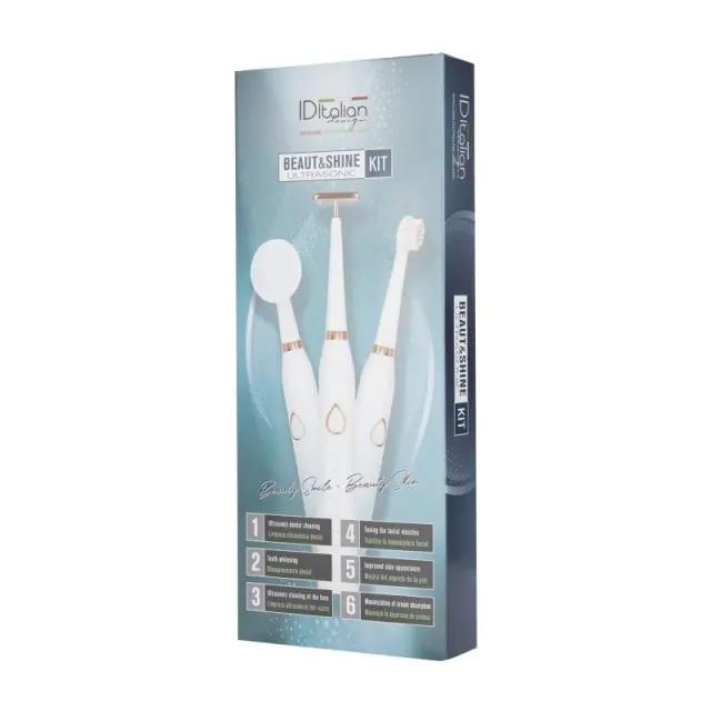 Set Beaut&Shine Ultrasonic Facial Y Dental 3in1 - Σετ εργαλείων περιποίηση προσώπου και δοντιών με υπέρηχους από την ID Italian 3
