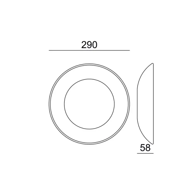 LED ΓΥΨΙΝΟ Φ/Σ PLACA LED 4W 3000K 350LM 230V AC RA80 Φ29x5,8CM / G9525LED 2