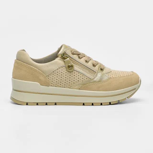 Imac Sneakers Γυναικείο δέρμα/δέρμα Nubuck Μπεζ IMA/107130 AVORIO