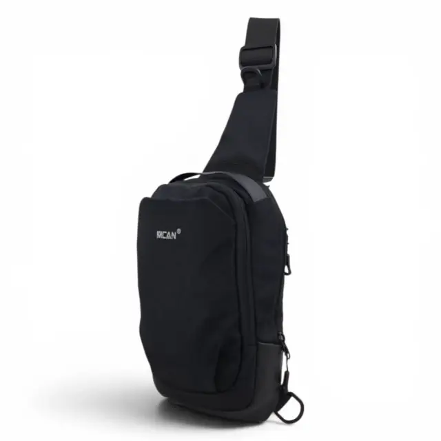 Τσαντάκι Bodybag MCAN M-824 16×9×28cm Ανθεκτικό με Ρυθμιζόμενο Ιμάντα - Μαύρο 2