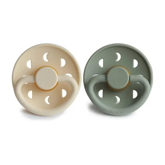 Σετ 2 Πιπίλες Latex FRIGG Moon Phase Cream/Sage 0-6 Μηνών Baby Oliver 2