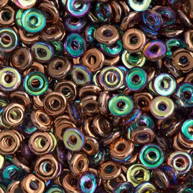 Χάντρα Czech O Beads 3.8mm - Crystal Copper Rainbow ~7gr