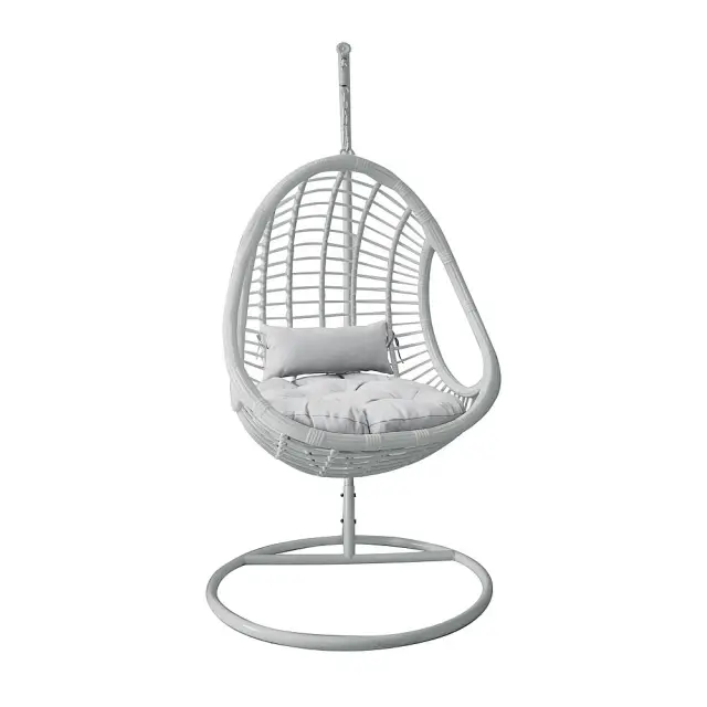 Κρεμαστή Πολυθρόνα MACAN II Λευκό Μέταλλο/Wicker Φ105x203cm