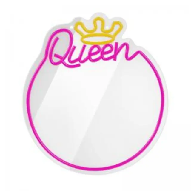 Neon LED Forever Light Καθρέπτης FMNE04 QUEEN Λευκό-Ροζ N66487 2