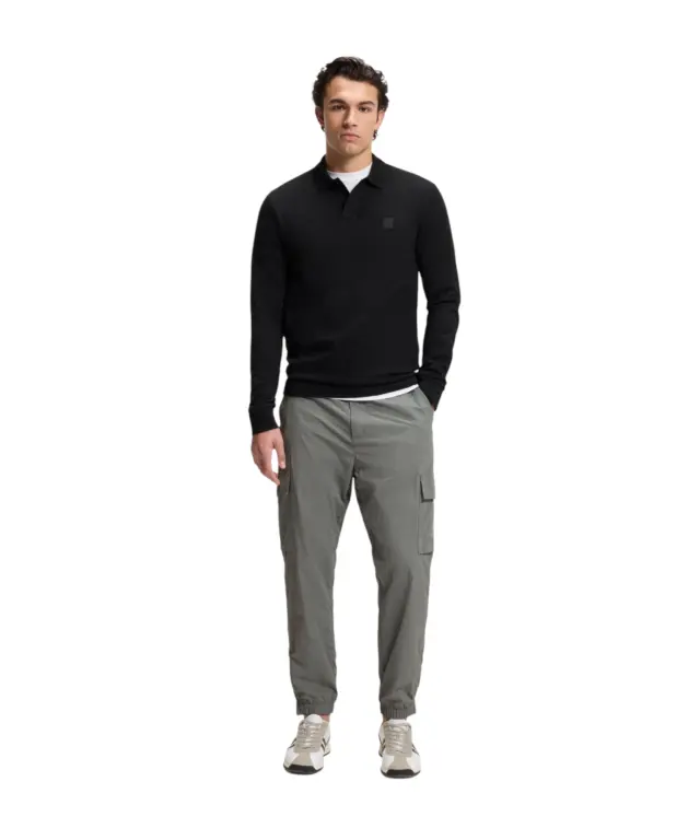 Hugo Boss - Ανδρικό Μακρυμάνικο Μπλουζάκι Polo 50507704-001 Μαύρο 2