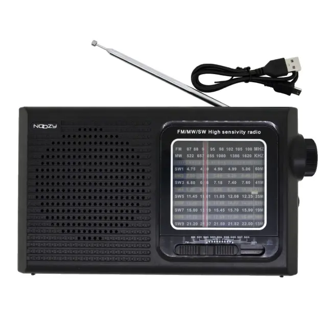 Φορητό Ραδιόφωνο Noozy DRB01 FM/MW/SW Λειτουργεί με Τροφοδοσία Ρεύματος ή Μπαταρία Υποστηρίζει Φόρτιση Μπαταριών 2