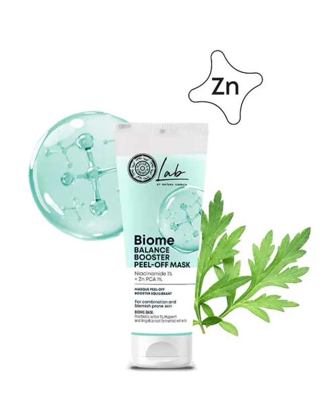 Natura Siberica Lab Biome Balance Booster Peel Off Μάσκα Προσώπου Για Μικτό Με Τάση Για Ατέλειες Δέρμα 75ml. 2