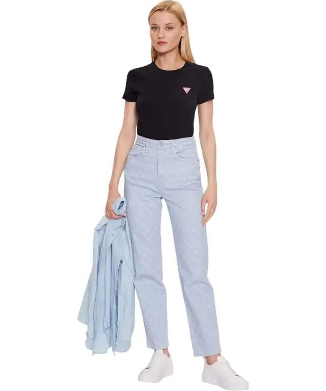 Guess - Γυναικείο T-Shirt Triangle Logo Tee W2YI44J1314-JBLK Μαύρο 2