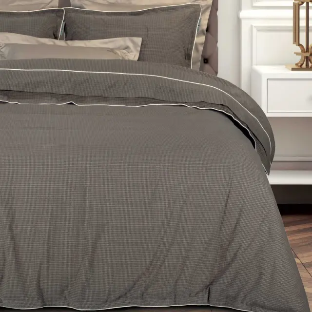Σετ Παπλωματοθήκη Υπέρδιπλη 220x240 Essential Greenwich Polo Club 2375 Dark Taupe 100% βαμβακερό 2