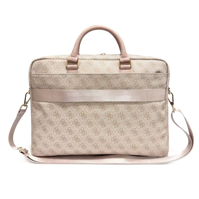 Guess PU 4G Stripe Metal Logo Computer Bag 14" Pink 2