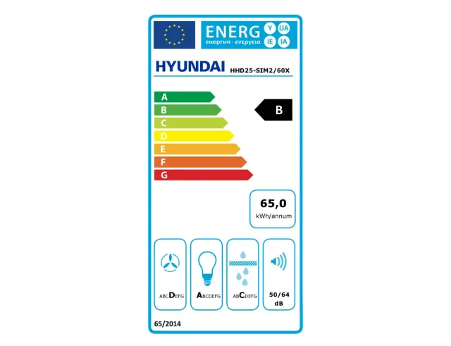 Απορροφητήρας Hyundai HHD25-SIM2/60X με πλάτος 60cm και απορροφητική ισχύ 450 m³/h - Inox HHD25-SIM2/60X 2