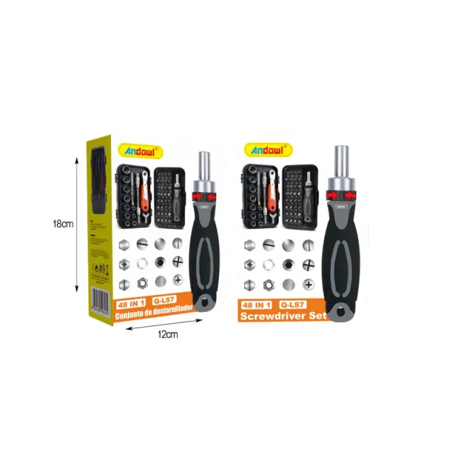 Andowl Σετ Κτσαβίδι Καρυδάκι 48 σε 1 Q-LS7 - Screwdriver Set 075816 2
