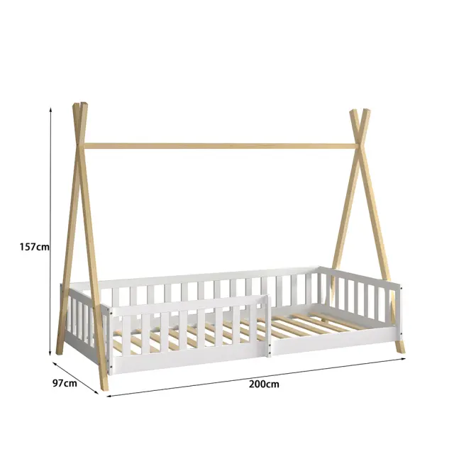 ΚΡΕΒΑΤΙ ΠΑΙΔΙΚΟ ΜΕ ΚΑΓΚΕΛΑ FB9739.03 τ.MONTESSORI ΠΕΥΚΟ ΦΥΣΙΚΟ-ΛΕΥΚΟ--190x90εκ 3