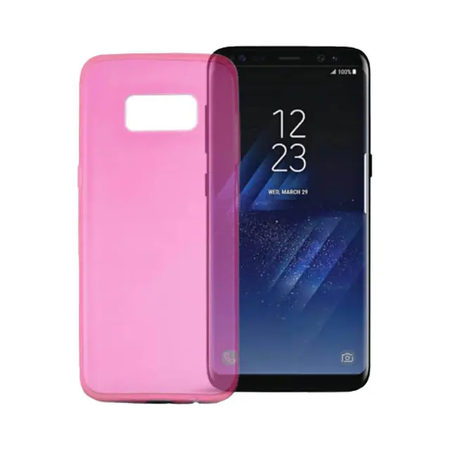 Θήκη Σιλικόνης Ultra Slim Silicone Case Για Samsung Galaxy S8 Ροζ Διάφανη 2