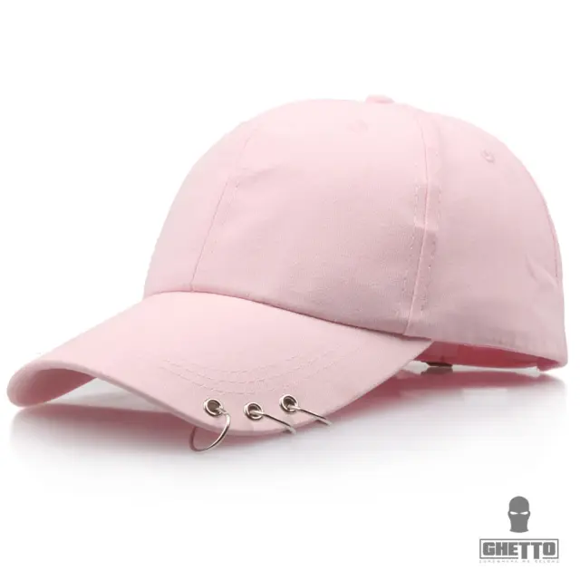 Ghetto Cap Kpop Iron 3 Rings 6 Panel Pink