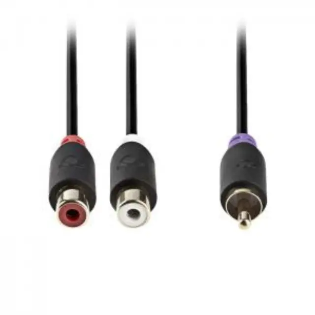 Nedis καλώδιο ήχου από RCA αρσ. σε - 2 x RCA θηλ. 0.20m, σε ανθρακί χρώμα (CABW24010AT02) 2
