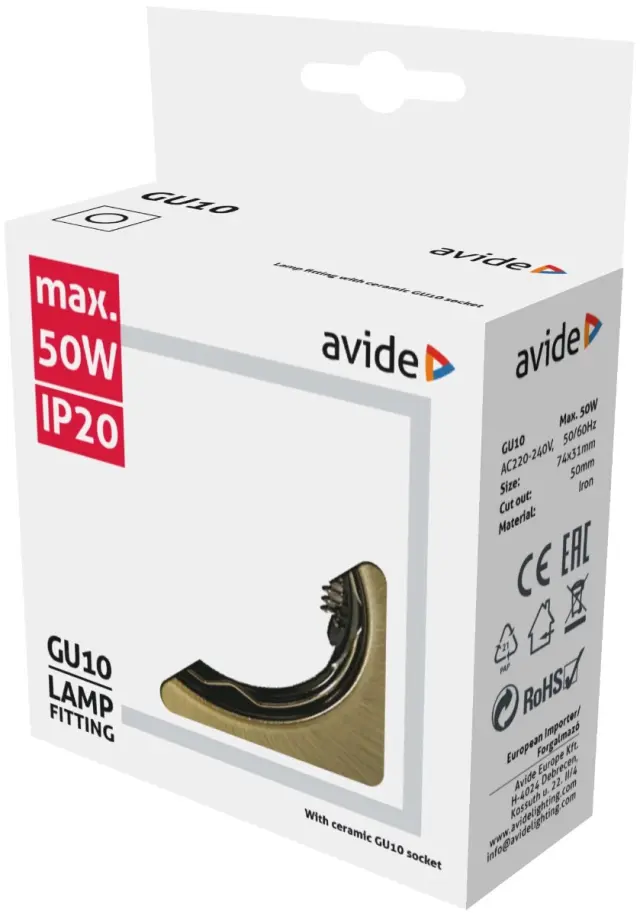 Avide GU10 Πλαίσιο Τετράγωνο Χαλκός 15.001.0540 2