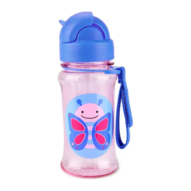 Skip Hop Zoo Tritan Παγούρι με Καλαμάκι 355ml Butterfly Pink