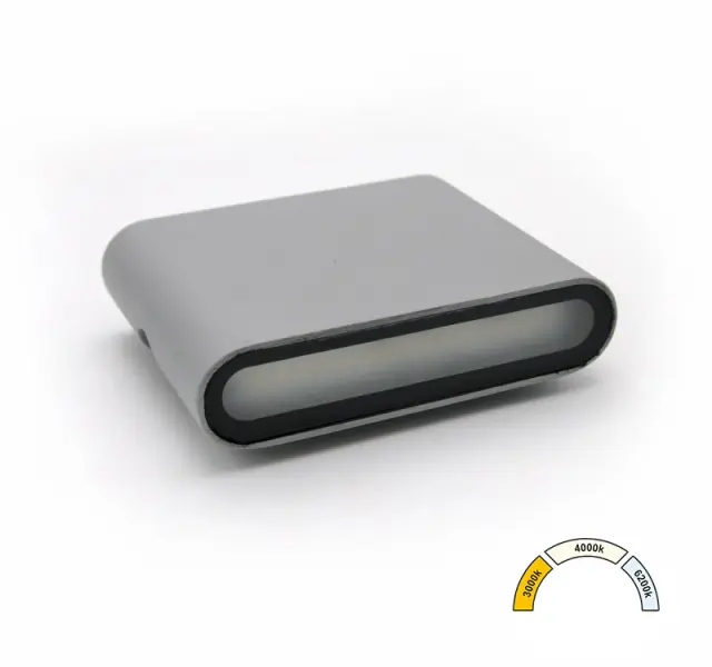 LED ΦΩΤ.ΑΛΟΥΜ.ΕΠΙΤ.ΔΙΠΛΗΣ ΚΑΤΕΥΘ.6W CCT ΙΡ54 ΓΚΡΙ