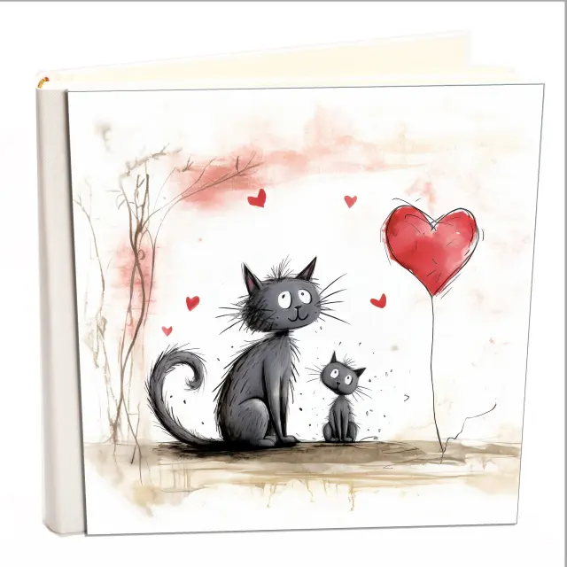 Άλμπουμ my album cat 01 boho style με ριζόχαρτο 35x35cm και κουτί άλμπουμ