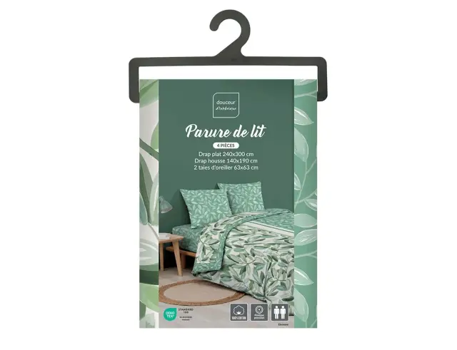 Σετ Διπλά Σεντόνια & Μαξιλαροθήκες Eleonore Douceur d'intérieur από βαμβάκι 42TC, με διαστάσεις 140x190cm 1644967 3