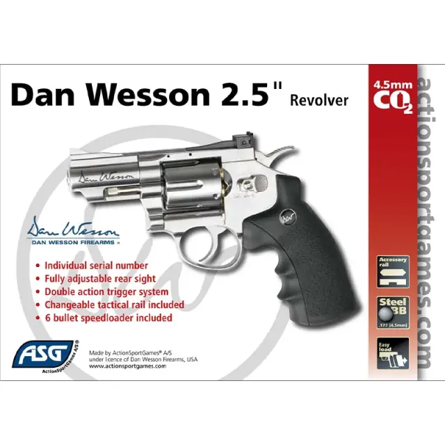 ASG Dan Wesson 2,5″ Αεροβόλo Περίστροφο, Ασημένιο 2