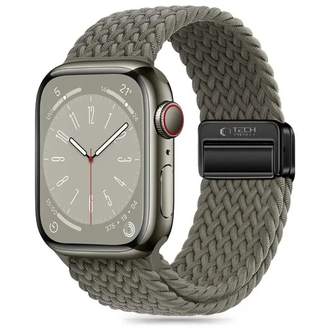 Tech-protect Nylonmag Apple Watch 8 / 9 / 10 / 11 / 12 / Se / Ultra (44 / 45 / 46 / 49 Mm) Olive Grey