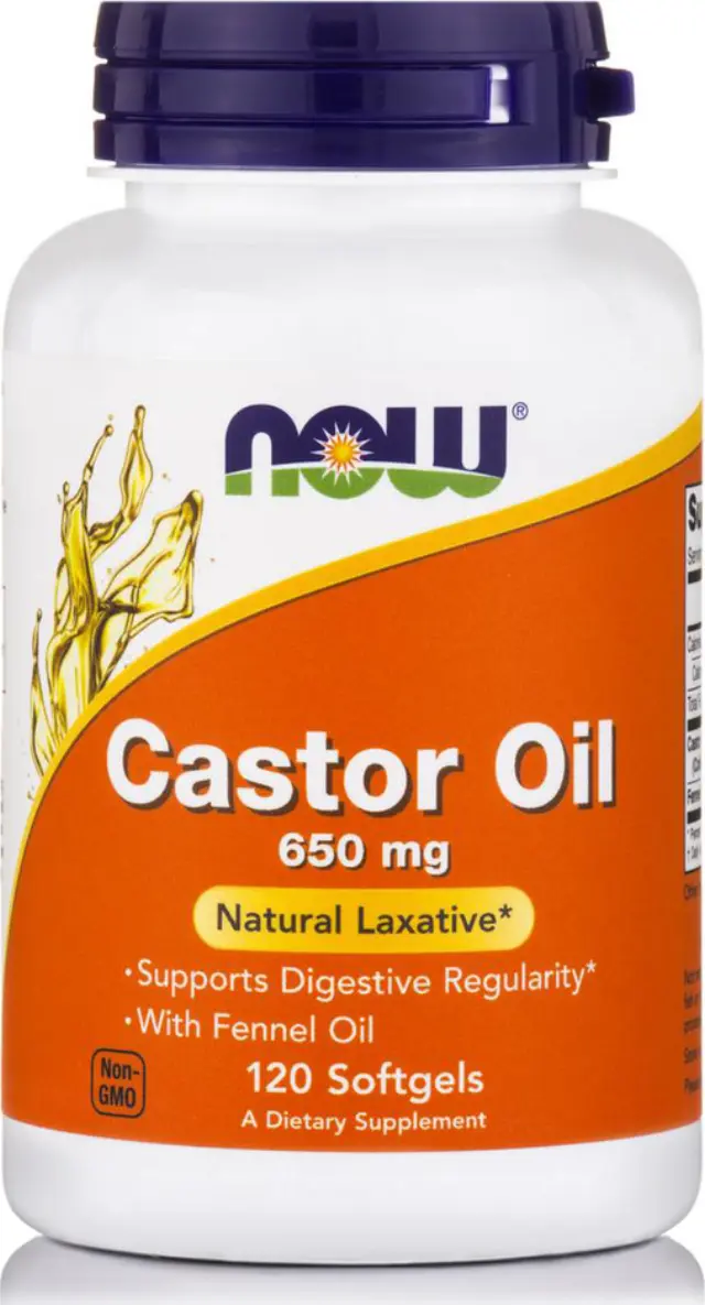 Now Foods Castor Oil 650mg 120 μαλακές κάψουλες