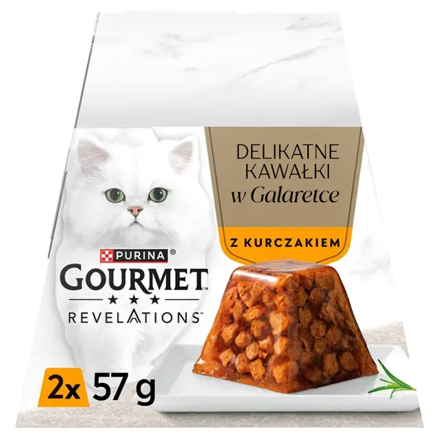 PURINA Gourmet Revelations Chunks in jelly with chicken - wet cat food - 2x57g