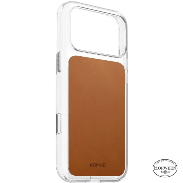 Nomad Clear Leather Case, saddle (Horween) - iPhone 18 Pro Max