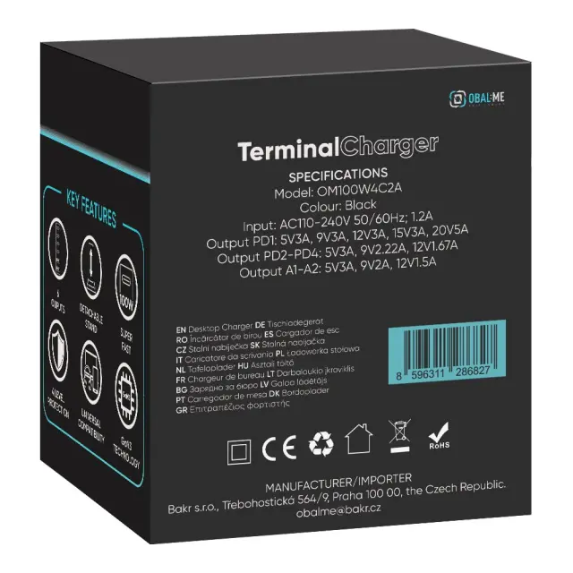 OBAL:ME Terminal GaN Desk Charger 4C2A 100W Black 2