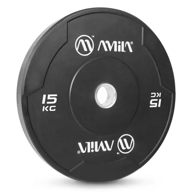 Δίσκος AMILA Black W Bumper Slim 50mm 15Kg (84843) 2