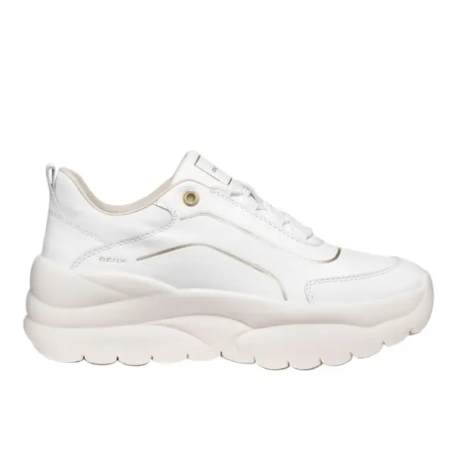 Γυναικεία Ανατομικά Δερμάτινα Sneakers Geox Xtors D651FA-085FU-C1000 Λευκά Άσπρο - 39