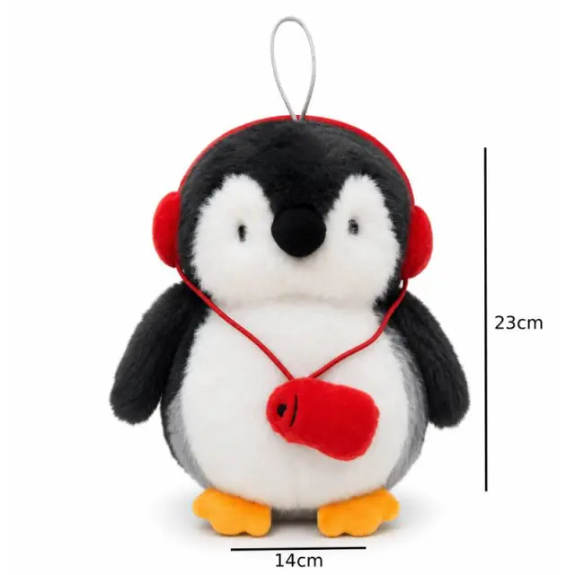 Λούτρινος Πιγκουίνος με Ακουστικά 23cm - Plush Penguin with Headphones 072086 2