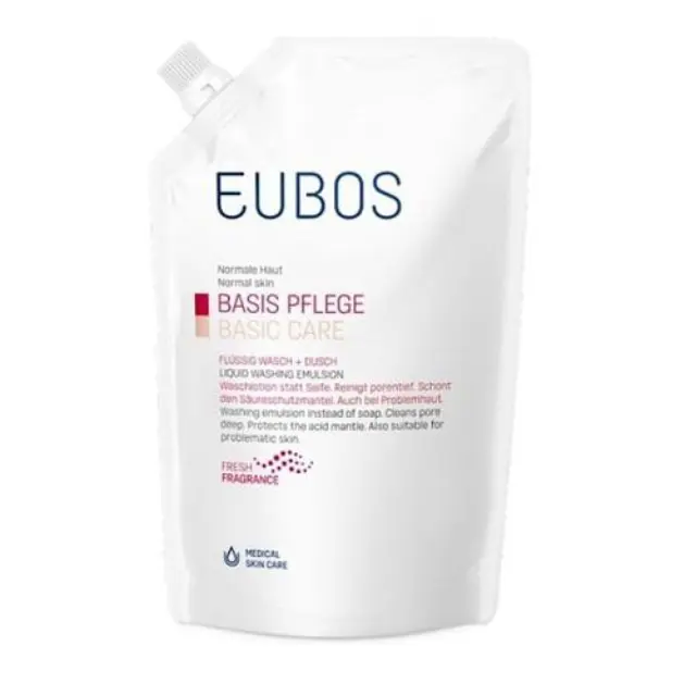 Eubos Liquid Red Washing Emulsion Basic Care Refill Ανταλλακτικό Υγρό Καθαρισμού Για Πρόσωπο - Σώμα, 400ml