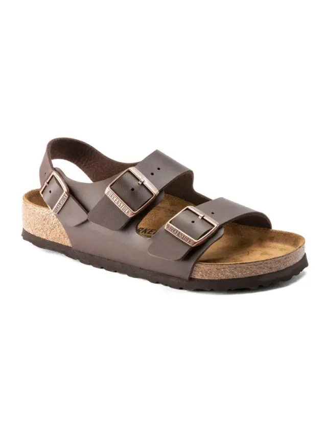 Birkenstock Πέδιλα Unisex Birko-Flor(ανθεκτικό υλικό της Birkenstock-επιτρέπει την επαφή με το νερό) Καφέ BIR/MILANO 034701 D/BROWN 2