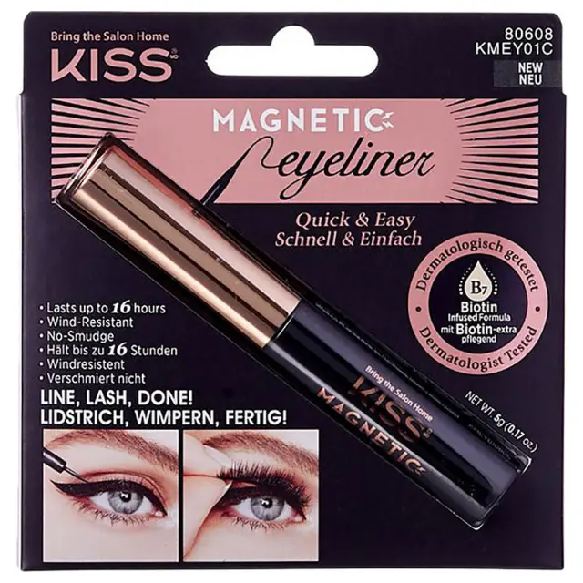 Kiss Μαγνητικό Eyeliner - 01 Black