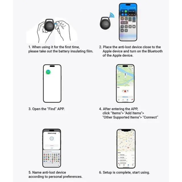 Acefast Tag S2 Anti-Lost Tracker Μόνο για iOS Συμβατό με Apple Find My Network με Λουράκι Μαύρο 2