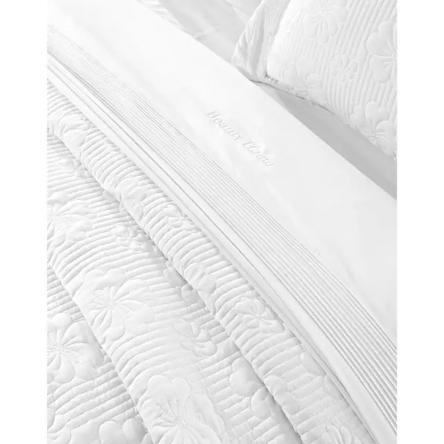 Νυφικό Σετ 3 Τεμ Κουβερλί 230x250 Υπέρδιπλο Beauty Home Marilia 12502 Λευκό 100% Microfiber 3