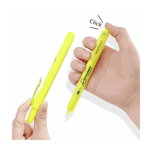 Writech Μαρκαδόρος Υπογράμμισης Με Κουμπί 1-4mm Retractable Neon Κίτρινο/ 235.545687 (WRITECH)