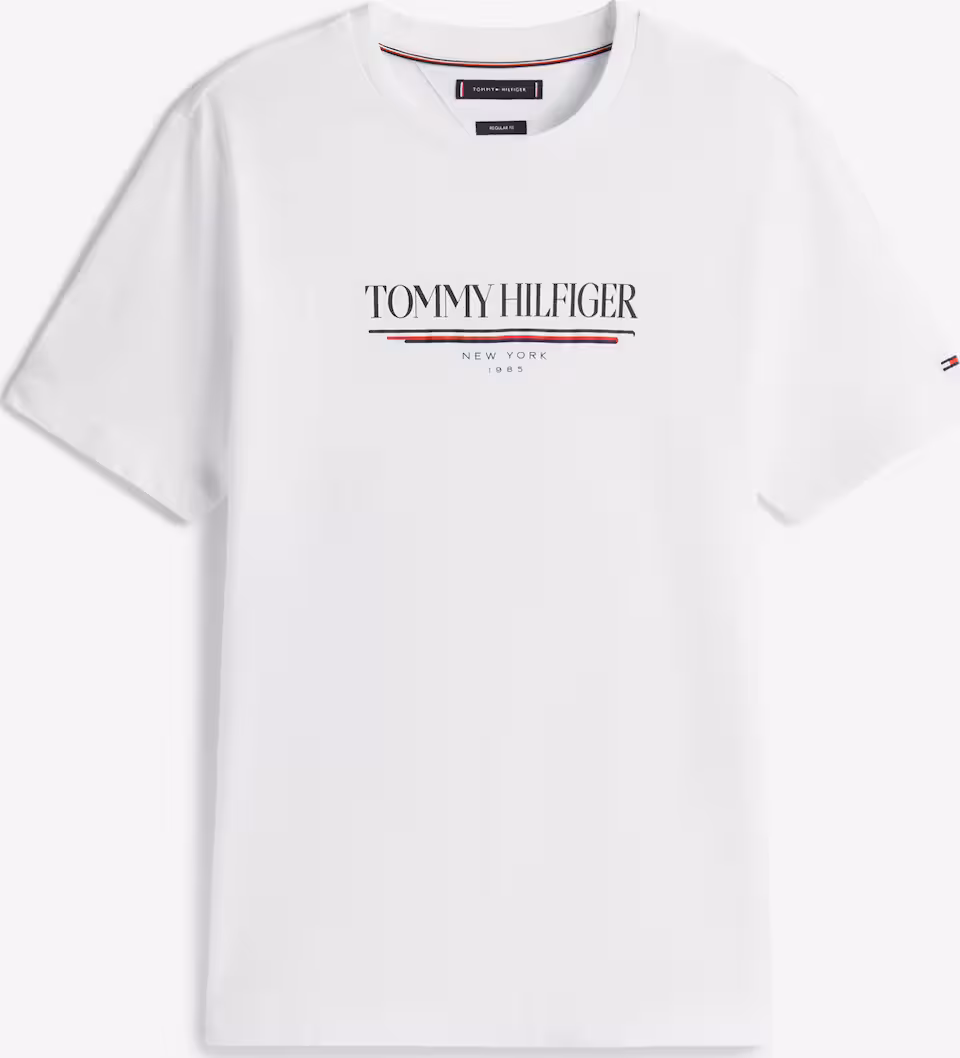 Tommy Hilfiger Ανδρική Λευκή Μπλούζα με λαιμόκοψη Άσπρο 3