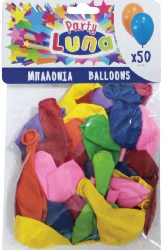 Luna Party Μπαλόνια 50 Τμχ Σε Διάφορα Χρώματα (000088901)