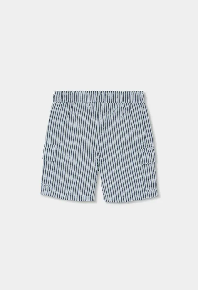 Boboli Poplin βερμούδα σορτς ριγέ για αγόρι 503042-9870 2