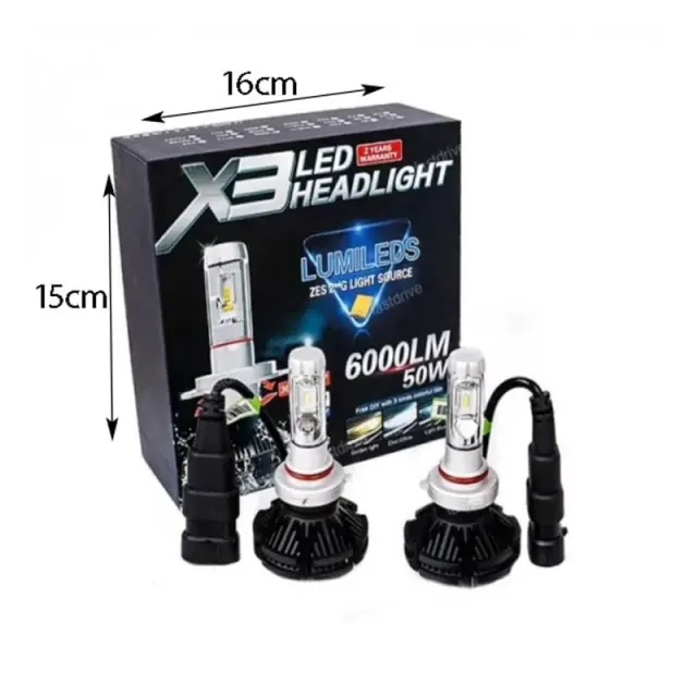 X3 LED Λάμπες Αυτοκινήτου H11 6000LM 50W- X3 LED HEADLIGHT 4300015 2