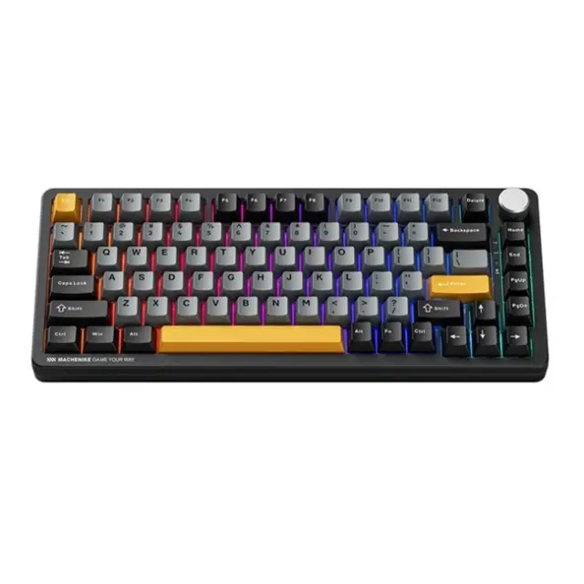 Machenike Gaming Keyboard K600-B82W Wireless Mechanical Backlit GR Silver Switch Black
