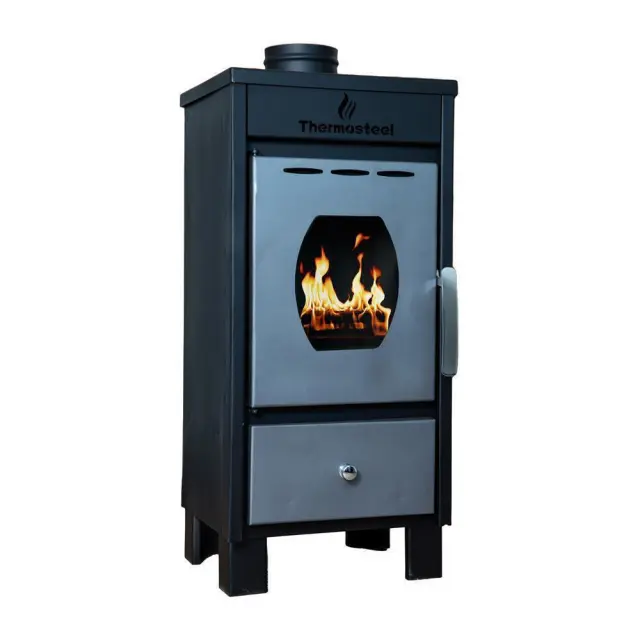 Thermosteel χαλύβδινη Θερμάστρα - Ξυλόσομπα Γκρί 10,5kw / X10