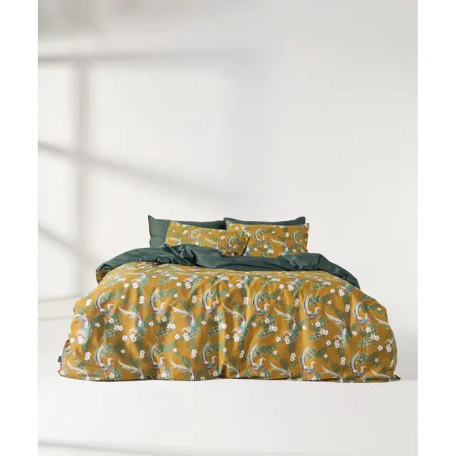 Σετ Παπλωματοθήκη Υπέρδιπλη 3 Τεμαχίων Kentia Napoleon Mustard- Green- Ecru 220x240