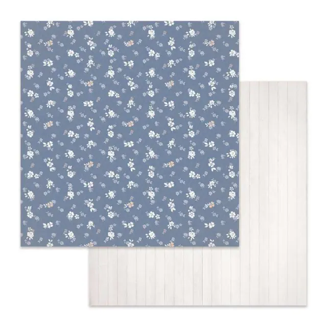 Χαρτί Scrapbooking Stamperia Διπλής Όψης - Texture Flowers On Blue Background - 31x30cm